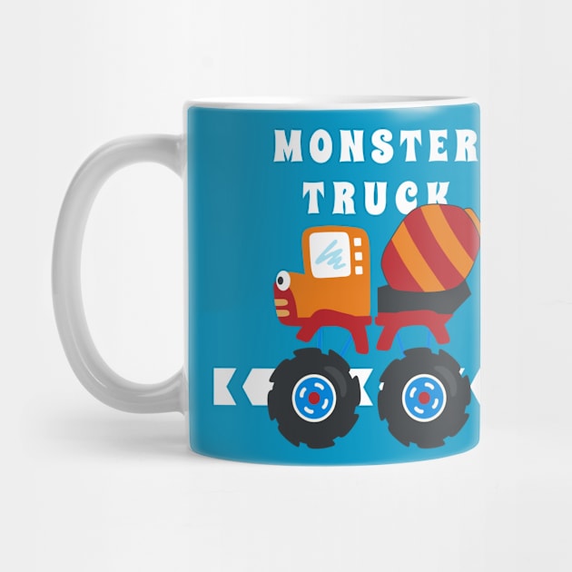 illustration of monster truck with cartoon style. by KIDS APPAREL